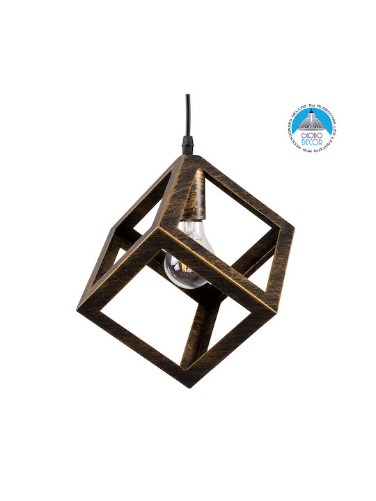 GloboStar Cube Pendant Light Bronze with Socket E27 25cm