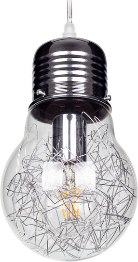 GloboStar Lamp Lustră Argintiu cu Dulie E27 38x22x27cm.