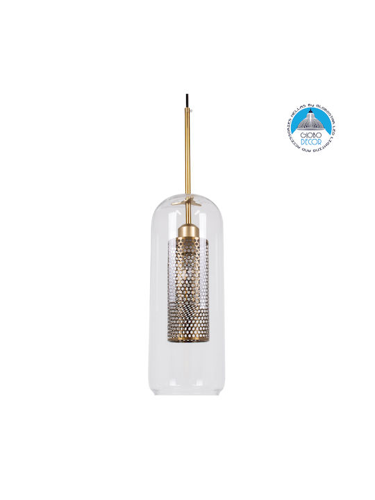 GloboStar Avery Pendant Light Transparent Grid with Socket E27 45x38x60cm