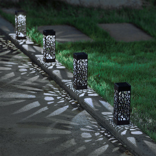 GloboStar Set of 4 Stake Solar Lights Lanterns 0.8W 80lm Cold White 6000K with Motion Sensor and Photocell IP65