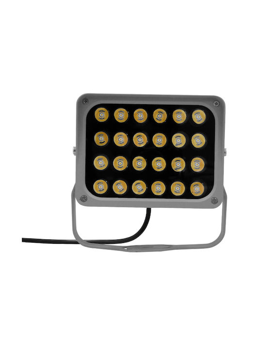 GloboStar FLOOD-XENA Outdoor Lamp LED Wall Washer 24W with Warm White Light IP67 Silver