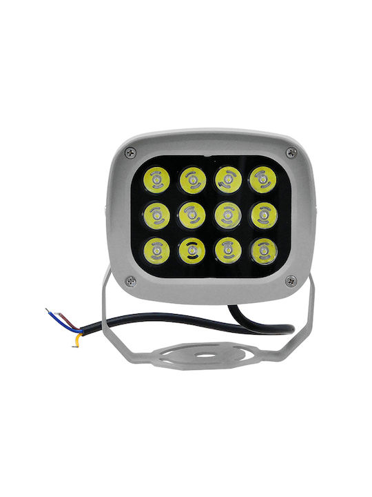GloboStar Flood-Xena Outdoor Floor Lamp LED Wall Washer 12W with Cold White Light IP67 Silver