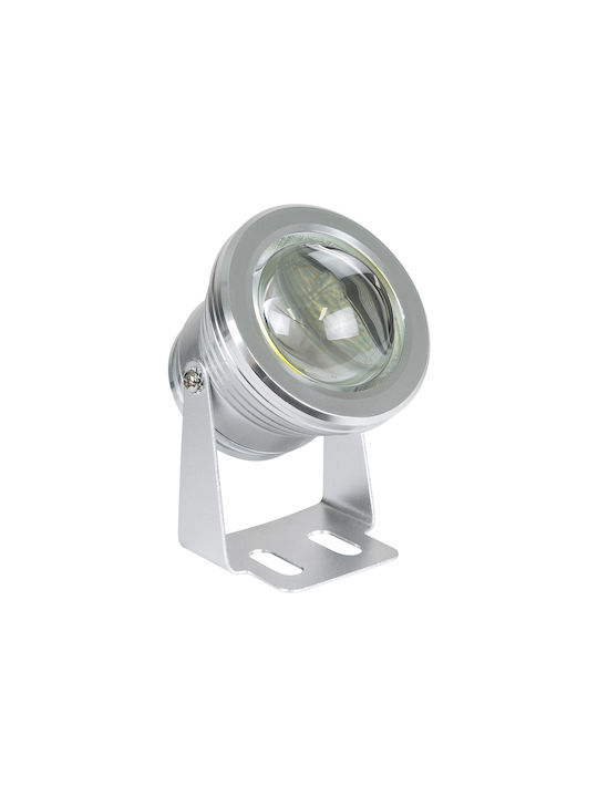 GloboStar Φωτιστικό Προβολάκι LED Εξωτερικού Χώρου 10W με Ψυχρό Λευκό Φως IP67 Γκρι