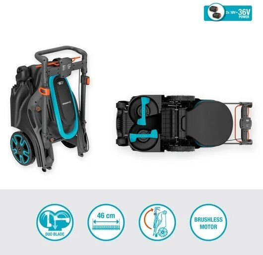 Gardena Powermax Duo 46 36v Μηχανή Γκαζόν Μπαταρίας Solo
