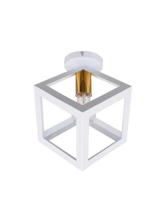 GloboStar Cube Ceiling Mount Light 25cm White with Socket E27