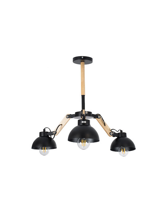 GloboStar Oldschool Ceiling Mount Light 75cm Black with Socket E27