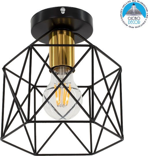 GloboStar Tron Ceiling Mount Light 18cm Black with Socket E27
