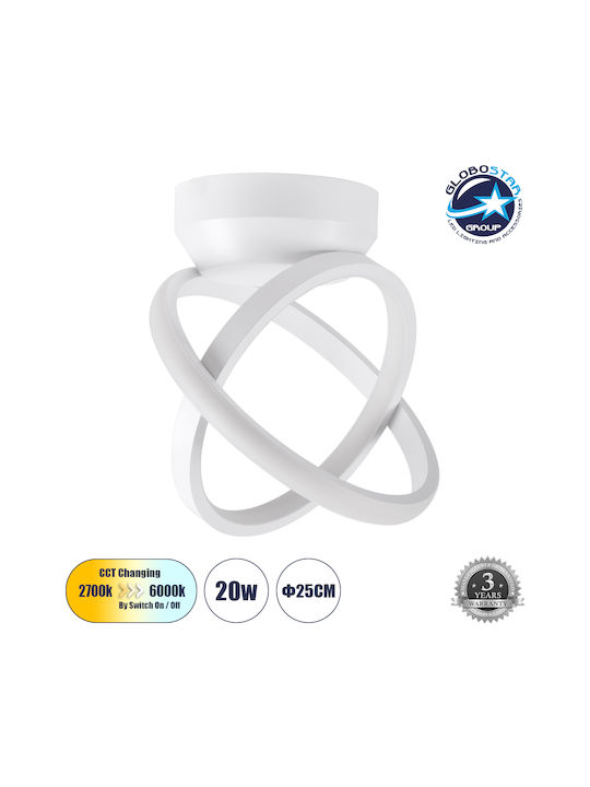 GloboStar Amelia Ceiling Mount Light 16cm White with Integrated LED and Remote Control