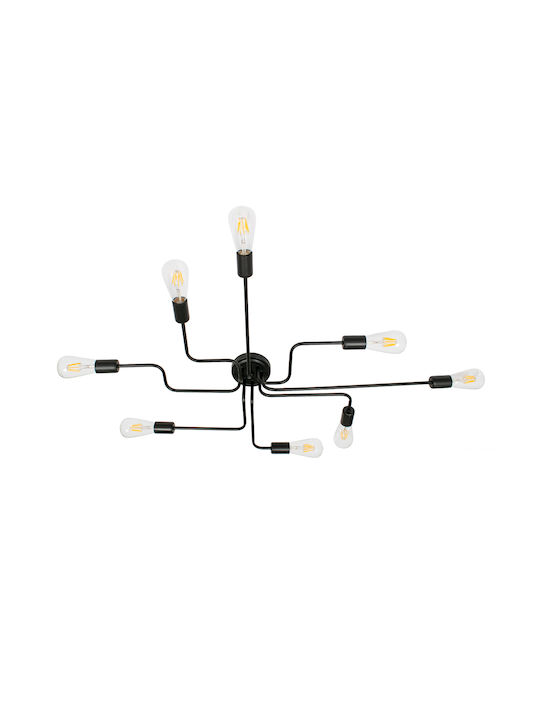 GloboStar Liberta Ceiling Mount Light 102cm Black with Socket E27