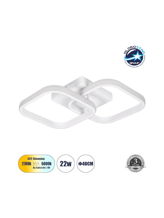 GloboStar Nora Ceiling Mount Light 40cm White with Integrated LED