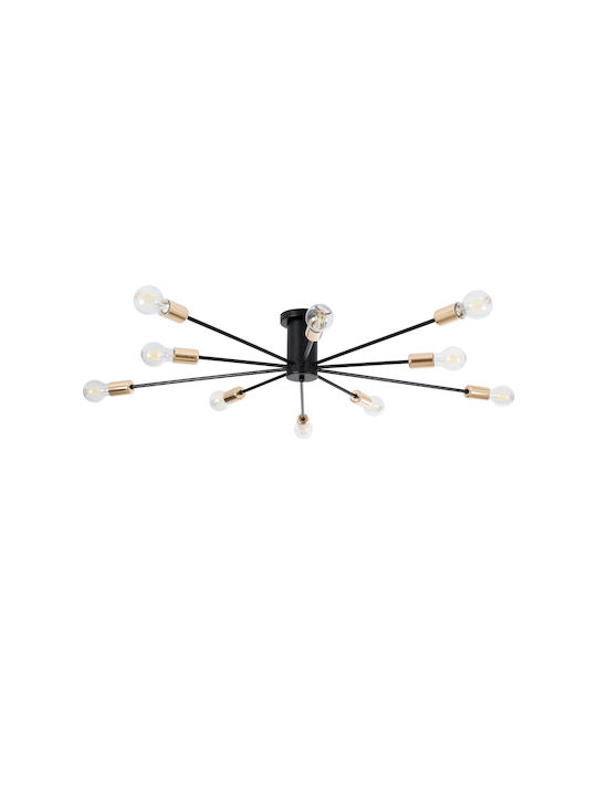 GloboStar Olinda Ceiling Mount Light 95cm Black with Socket E27
