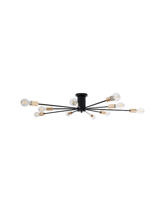GloboStar Olinda Ceiling Mount Light 95cm Black with Socket E27