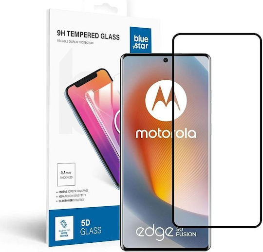 5D Vollflächig gehärtetes Glas Schwarz (Motorola Edge 50 Fusion)