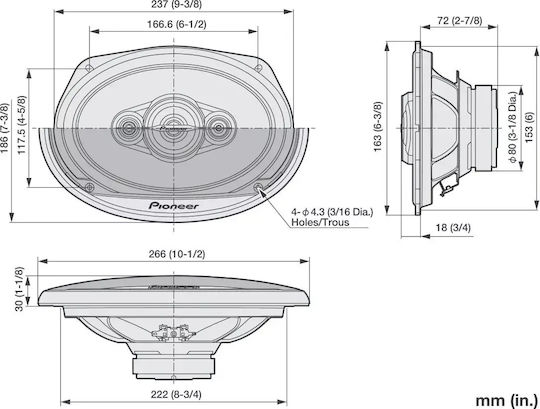 Pioneer Set Boxe Auto Ts-a 6x9" cu 90W RMS (2.5 căi)
