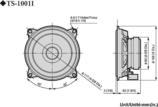 Pioneer Set Auto-Lautsprecher 4" mit 20W RMS (Doppelkegel)