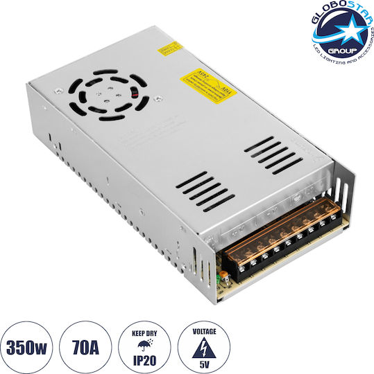 GloboStar LED Захранване IP20 Мощност 350W с Изходно Напрежение 5V