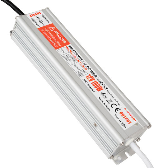 GloboStar LED Power Supply Waterproof IP67 Power 100W with Output Voltage 12V