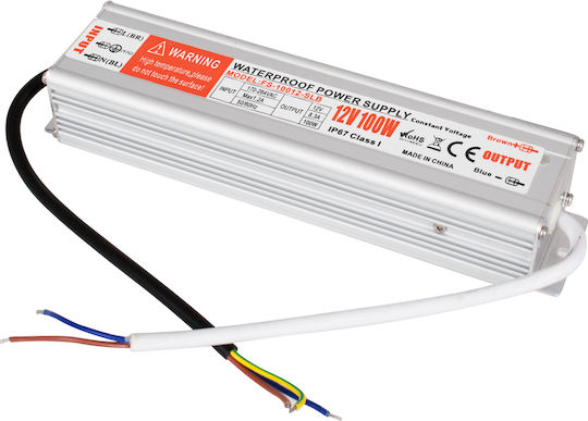 GloboStar LED Power Supply Waterproof IP67 Power 100W with Output Voltage 12V