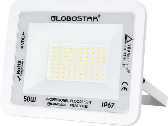 GloboStar Atlas Waterproof LED Floodlight 50W Cold White 6000K IP67