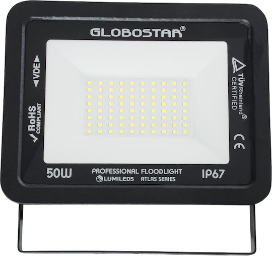 GloboStar Atlas Waterproof LED Floodlight 50W Cold White 6000K IP67
