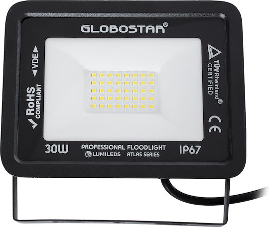 GloboStar Atlas Waterproof LED Floodlight 30W Natural White 4500K IP67