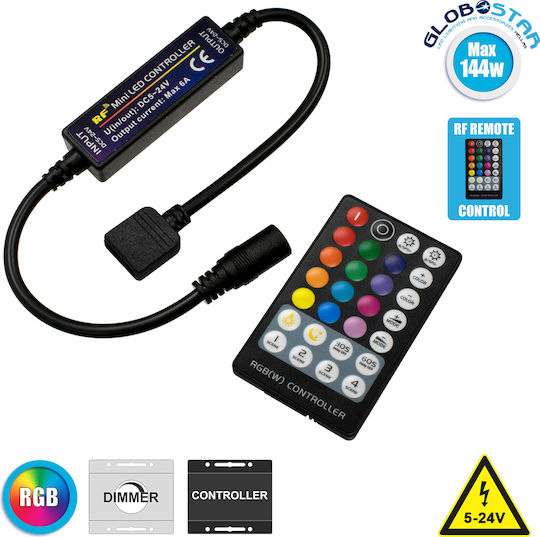 GloboStar Drahtlos RGB Controller RF (Request for) - Anfrage für mit Fernbedienung 2.4Ghz 73429