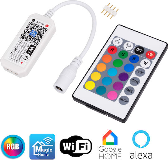 GloboStar Безжичен RGB контролер Wi-Fi с дистанционно управление 73435