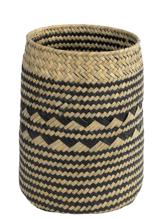 GloboStar Planter Rattan Brown with Stand 14x14x23cm.