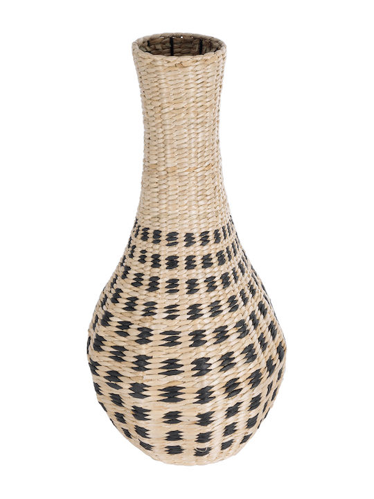 GloboStar Dekorative Vase Rattan Künstlicher Garten Marselle Beiges Φ32cm