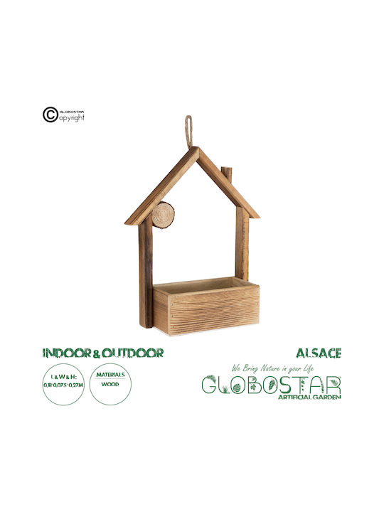 GloboStar Artificial Garden Alsace Κασπώ Ξύλινο Καφέ 18x7.5x27εκ.
