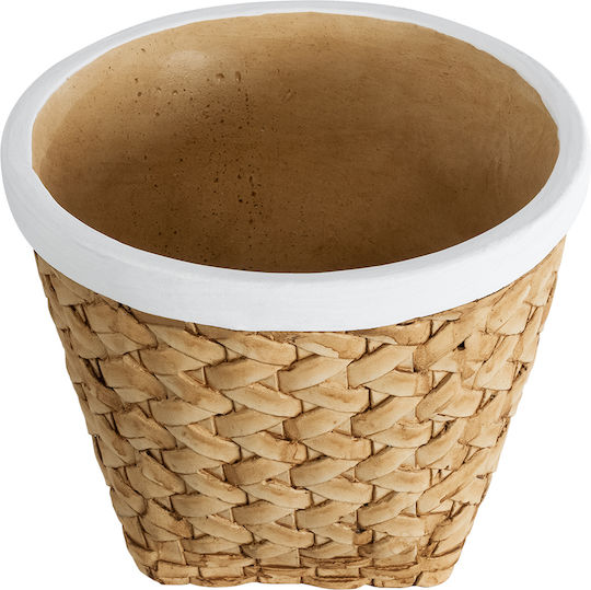 GloboStar Übertopf Polyester Beige 20x20x16εκ.