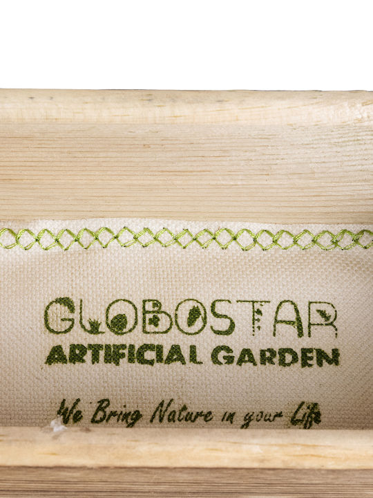 GloboStar Artificial Garden Alsace Κασπώ Ξύλινο Καφέ 18x7.5x27εκ.