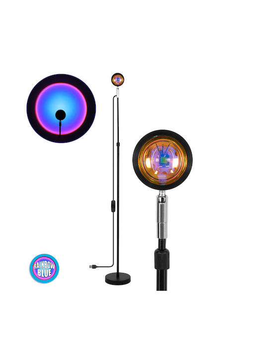 GloboStar Rainbow Blue 180° LED Floor Lamp H94xW87.5cm. with Adjustable White Light Black