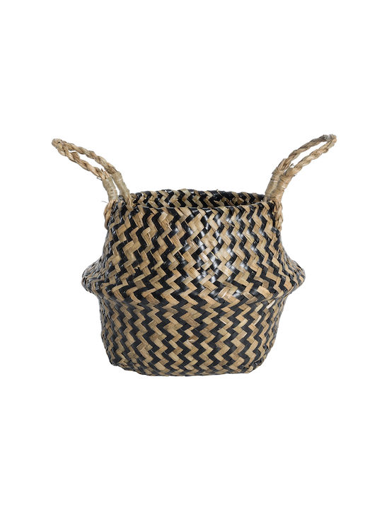GloboStar Artificial Garden Salvador Planter Rattan Brown with Stand 18x18x20cm.