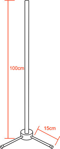 GloboStar LED Floor Lamp H100xW3cm. with Warm White Light 1920lm Black