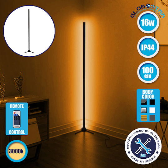 GloboStar LED Floor Lamp H100xW3cm. with Warm White Light 1920lm Black