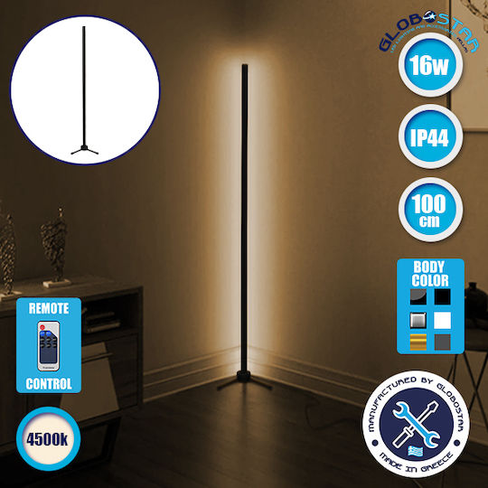 GloboStar LED Φωτιστικό Δαπέδου Υ100εκ. με Φυσικό Λευκό Φως 130lm Μαύρο