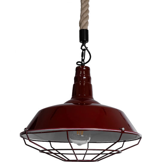 GloboStar Iscar Pendant Light Red Bell with Socket E27 36x36x31cm