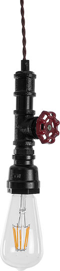 GloboStar Spout Hängelampe Schwarz mit Fassung E27 5x7.5x20cm.