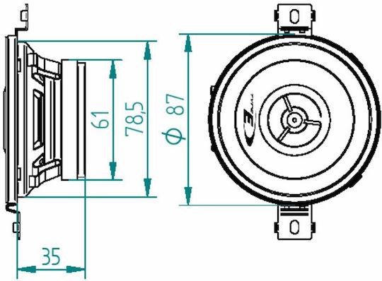 Alpine Σετ Ηχεία Αυτοκινήτου Ομοαξονικά 3.5" με 20W RMS (2 Δρόμων)