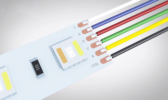 GloboStar RGB Cable for LED Strips Flexible Flat Connector Cable RGBW+WW 6 x 0.25mm² 70738