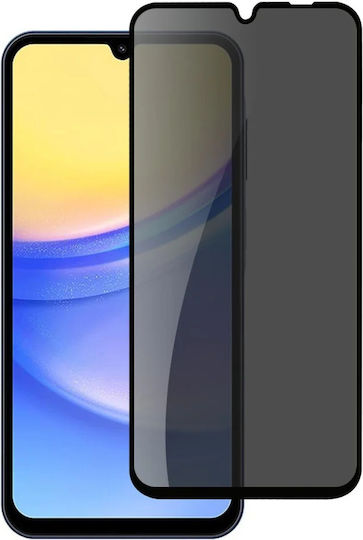 Privacy Full Cover Full Glue Screen Protector for Samsung Galaxy A15 Black