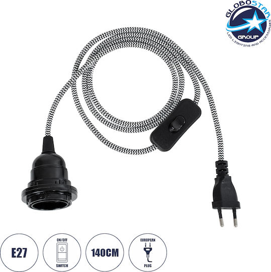 GloboStar Whip Adaptor Pentru Prize Cu Soclu E27 Multicolor 77668