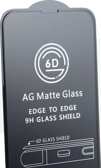 Ματ Full Face Tempered Glass Μαύρο (iPhone 12 mini)
