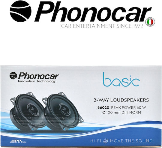 Phonocar Alpha Σετ Ηχεία Αυτοκινήτου Ομοαξονικά 4" με 30W RMS (2 Δρόμων)