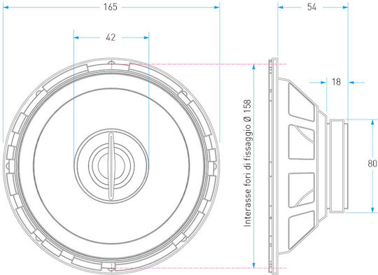 Macrom Ηχείο Αυτοκινήτου Ομοαξονικά 6.5" με 50W RMS (Woofer)