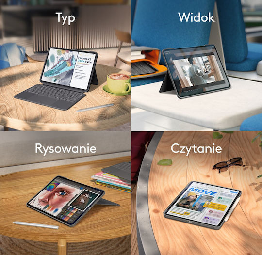 Logitech Combo Touch Flip Cover Γκρι (iPad Pro 11)