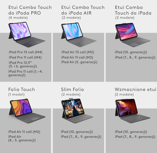 Logitech Combo Touch Flip Cover Γκρι (iPad Pro 11)