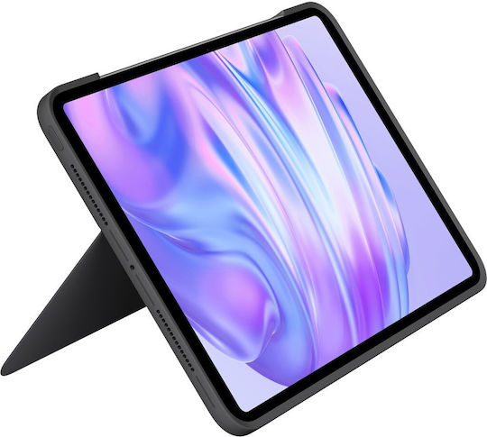Logitech Combo Touch Flip Cover με Πληκτρολόγιο στα Γερμανικά Γκρι (iPad Pro 2024 11")