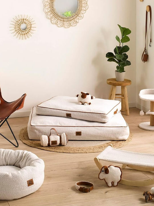 Douceur d'Intérieur Wooly Kopfkissen für Hunde Rund Weiß 100x80cm.